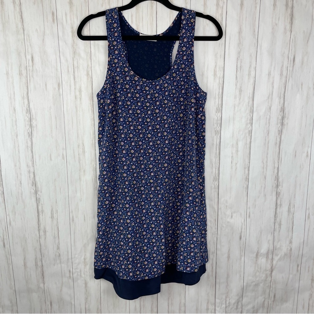 Tory Burch 100% silk floral blue dress XS